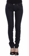Ermanno Scervino Chic Dark Blue Low Waist Skinny Jeans In Blue