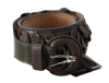 Ermanno Scervino Dark Brown Leather Round Buckle Waist Belt In Brown