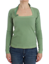 Ermanno Scervino Women   Wool Blend Striped Long Sleeve Sweater In Green