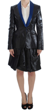 EXTE EXTE BLACK BLUE TWO PIECE SUIT SKIRT &AMP; WOMEN'S BLAZER