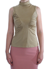 Exte Gold Turtleneck Top Blouse In Gold