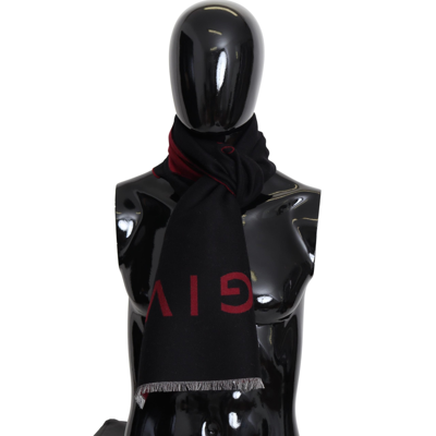 Givenchy Elegant Unisex Wool Silk Blend Scarf In Black
