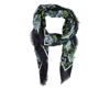 GUCCI GUCCI 400 WOMEN'S NAVY BLUE MODAL / SILK WITH BLUE BLOOM PRINT SCARF 550905 4069