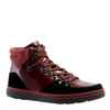 GUCCI GUCCI CONTRAST COMBO DARK RED PATENT LEATHER / SUEDE HIGH TOP SNEAKER 368496 1078