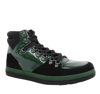 GUCCI GUCCI CONTRAST COMBO HIGH TOP DARK GREEN SUEDE LEATHER SNEAKER 368496 1077