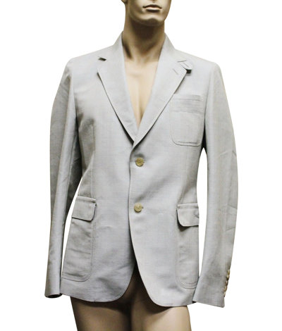 Gucci Mens Beige Blue Coat Jacket Blazer 256516 In Beige / Blue