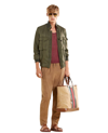 GUCCI GUCCI MEN'S BOMBER MILITARY OLIVE GREEN SILK JACKET