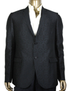 GUCCI GUCCI MEN'S EMERALD JACQUARD DYLAN 60 BLACK WOOL SILK 2 BUTTONS JACKET