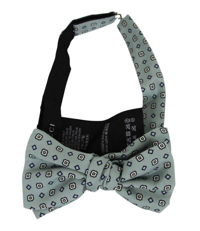 Gucci Men's Habutai Print Green Silk Bow Tie 369800 4979