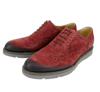 GUCCI GUCCI MEN'S OXFORD RED SUEDE DRESS SHOES WITH LOGO