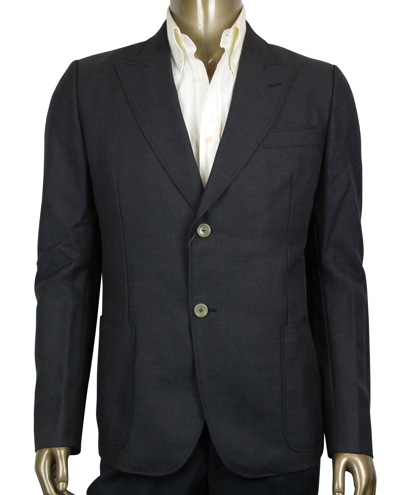 Gucci Men's Panama Dark Grey Wool / Mohair Formal Jacket In Dark Gray