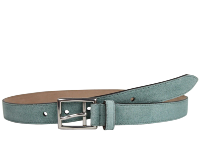 Gucci Mens Silver Teal Fabric Leather Belt Buckle 368193 4718