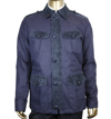 GUCCI GUCCI MEN'S WASHED GABARDINE MIDNIGHT BLUE COTTON / POLYESTER JACKET