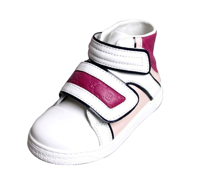 Gucci Unisex Leather High Top Coda Pop Sneakers 301353 301354 In White / Pink / Purple