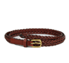 GUCCI GUCCI WOMEN'S BRAIDED RED LEATHER SKINNY BELT 380607 7508