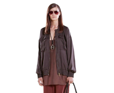 Gucci Womens Silk Twill Blouse Jackets 335929 2011 In Brown
