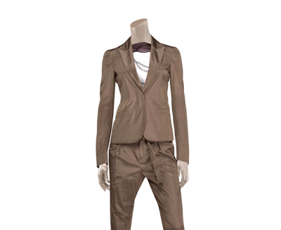 Gucci Women's Taffeta Top Basic Jacket Blazer (38 It) In Taupe