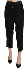 Guess High Waist Cropped Pants In Black