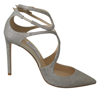 JIMMY CHOO JIMMY CHOO PLATINUM ICE LEATHER LANCER 100  PUMPS WOMEN'S SHOES