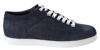 Jimmy Choo Chic Slip-on Blue Denim Suede Sneakers In Blue
