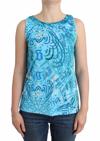 JOHN GALLIANO JOHN GALLIANO BLUE PRINTED TANK WOMEN'S TOP