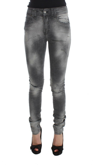 John Galliano Grey Wash Cotton Blend Slim Fit Denim Jeans Trousers