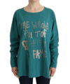 JOHN GALLIANO JOHN GALLIANO GREEN COTTON OVERSIZED WOMEN'S SWEATER