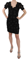 JOHN RICHMOND JOHN RICHMOND ELEGANT BLACK SHEATH SILK WOMEN'S DRESS