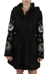 JOHN RICHMOND JOHN RICHMOND ELEGANT BLACK BEADED PARKA JACKET FOR WOMEN'S WOMEN