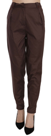 Just Cavalli High Waist Tapered Formal Trousers Pants In Brown