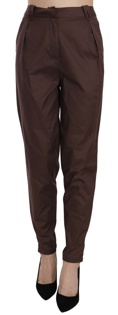 Just Cavalli High Waist Tapered Formal Trousers Trousers In Brown