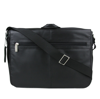 KENNETH COLE KENNETH COLE MEN'S MESS ING IN ACTION REACTION BLACK LEATHER MESSENGER BAG