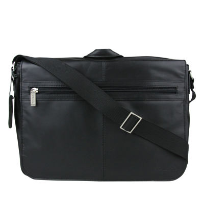 Kenneth Cole Men's Mess Ing In Action Reaction Black Leather Messenger Bag