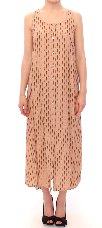 Licia Florio Long Button Front Sleeveless Dress In Pink