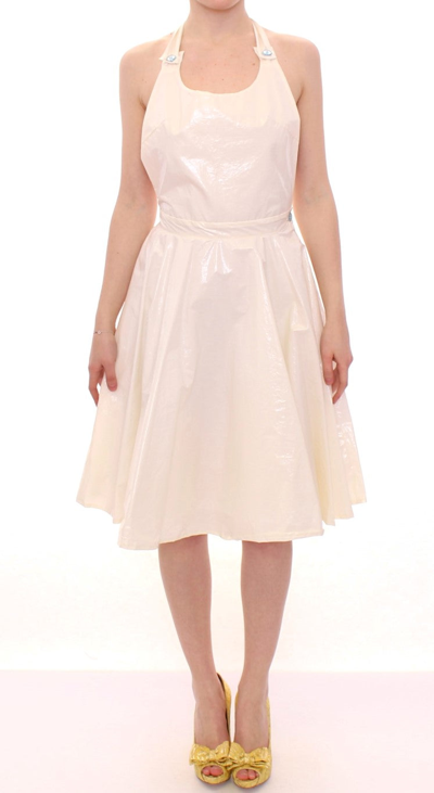 Licia Florio Halterneck Knee Length Tea Dress In White
