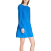 Maje Women's A-line Medium Blue Polyester Long Sleeve Pleated Dress (2) In Medium Blue