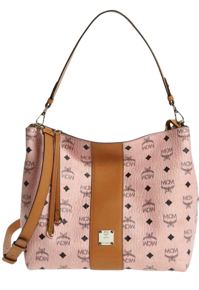 Mcm Klara Soft Pink Visetos Medium Hobo Crossbody Bag Mwhbafo01pz001