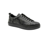 MCM MCM MEN'S BLACK LEATHER SILVER STUDDED LOW TOP SNEAKERS