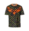 MCM MCM MEN'S JUNGLE GREEN COTTON CAMO LION CHEVRON-V T SHIRT