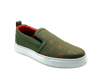 MCM MCM MEN'S MOSS GREEN ORANGE LOGO LEATHER SLIP ON SNEAKER (41 EU / 8 US)