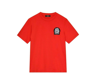 Mcm Mens Orange Munich Lion Logo Cotton Short Sleeve T-shirt Mht9avu20oi0