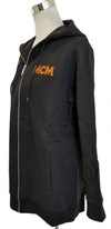 Mcm Women's Black Cotton Embroidered Fringe Logo Zip Up Jacket In Black
