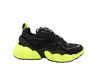 Mcm Women's Black Luft Collection Suede Neon Green Trim Sneaker Mes9amm66bk (38 Eu / 8 Us) In Black