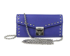 MCM MCM WOMEN'S SPECTRUM BLUE LEATHER PATRICIA STUDDED LARGE CHAIN WALLET MYL9SPA40HG001