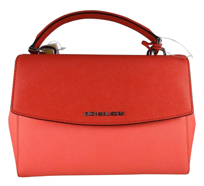 Michael Kors Ava Small Top Handle Satchel In Coral/watermelon