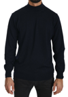 Mila Schön Elegant Dark Blue Pullover Sweater In Blue