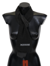 MISSONI MISSONI ELEGANT BLACK WOOL SCARF WITH MEN'S FRINGES