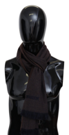 MISSONI MISSONI BROWN 100% CASHMERE UNISEX NECK WRAP FRINGES MEN'S SCARF