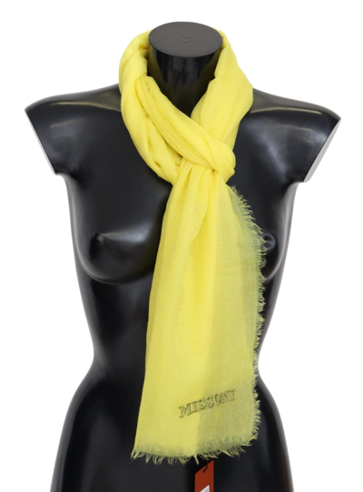 MISSONI MISSONI OPULENT CASHMERE UNISEX SCARF IN VIBRANT MEN'S YELLOW