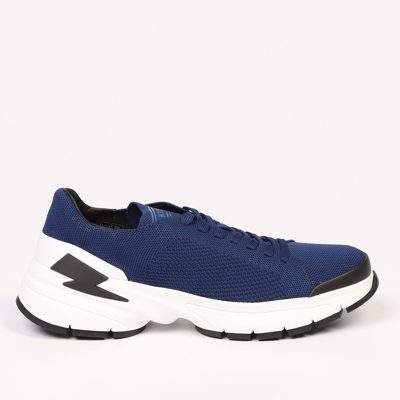 Neil Barrett Low Top Laced Sneakers In Blue